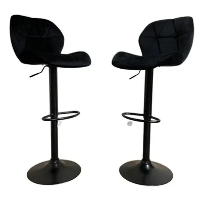 (Black) Hampton & Stewart Set of Velvet Bar Stool