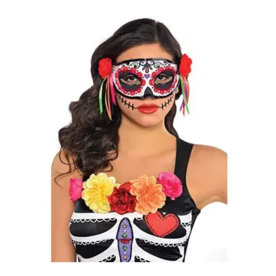 amscan Day of The Dead Halloween Half Mask Fancy Dress Accessory