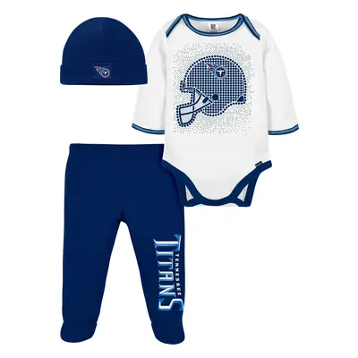 Gerber NFL Baby Boys' 3Pc Bodysuit Footed Pant & Cap Set Tennessee Titans Months