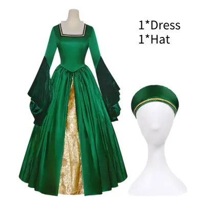 (M) Tudor Dynasty Princess Cosplay Dress Renaissance Women Costume Polyester Fabric