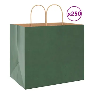 (green, x x cm) vidaXL Paper Bags pcs with Handles Brown 21x11x36 cm Paper Grocery Bag