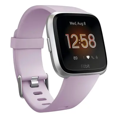 Fitbit Versa Lite 40mm silver dial, purple silicone strap, smartwatch