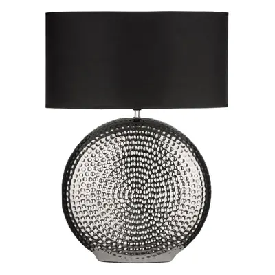 Premier Housewares Small Hammered Chrome Finish Table Lamp