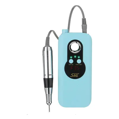 (Blue) 35000RPM Electric Nail Drill Machine Portable Rechargeable Manicure Pedicure Machine