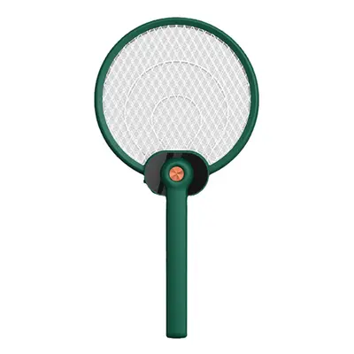 (Green) Fly Swatter Portable Fordable Electric Mosquito Killing Racket With UV Lamp Fly Swatter 