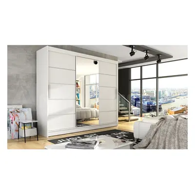 (Full White ) Easy Aston VI Sliding Door Wardrobe 250cm 3Doors