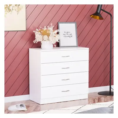 (White, Drawer) White Chest of Drawers, Drawer With Metal Handles & Runners, Unique Anti-Bowing 