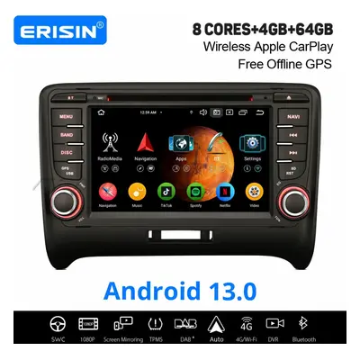 4GB+64GB 8-Core Android CarPlay Car Stereo GPS Radio For Audi TT MK2 DAB+ WiFi SWC BT 5.0 DSP DV