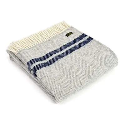 Tweedmill Textiles Fishbone KNEE RUG Throw Blanket -100% Pure New Wool - BRITISH MADE - Silver G