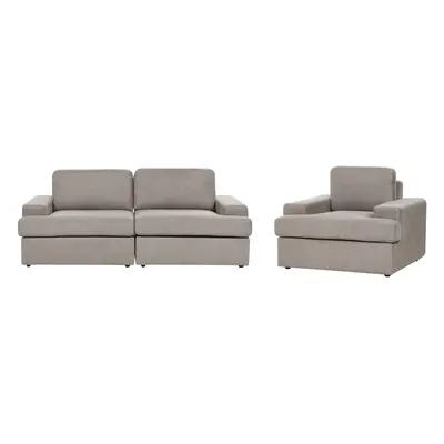 4 Seater Fabric Living Room Set Taupe ALLA