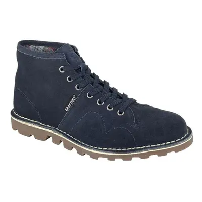 (10 UK, Navy Suede) Grafters Heritage Unisex Leather Monkey Boots