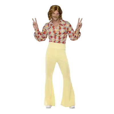 (L, Yellow/Orange) Smiffys Mens 60s Groovy Patterned Costume Set