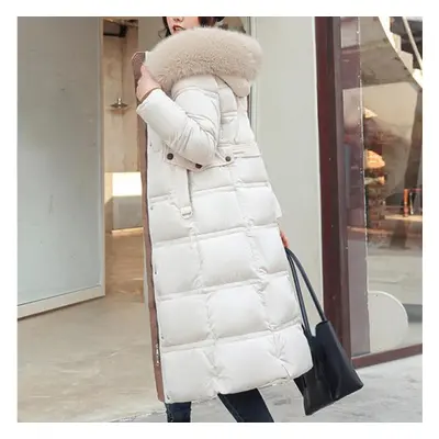 (beige, L) Parka Women Women&apos;s Winter Coats New Winter Jacket In Heavy Hair Long Cultivate 