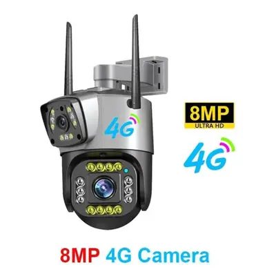 (8MP 4G Camera) New 8mp 4k Dual Screen Camara 4g/wifi Ip Camera Monitor Smart Home Outdoor Water