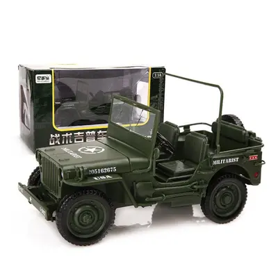 (army green, 1/18-Size:18.5*10.5*9cm) 1/18 Scale Diecast Model Cars Die Cast Vehicles Toy Jeep M