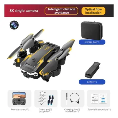 (yellow, Single camera-1 B) New S6 Professional Foldable Quadcopter Aerial Drone 8k Hd Camera Gp