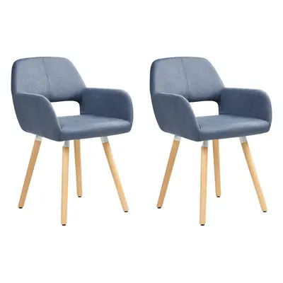 Set of Dining Chairs CHICAGO Fabric Navy Blue