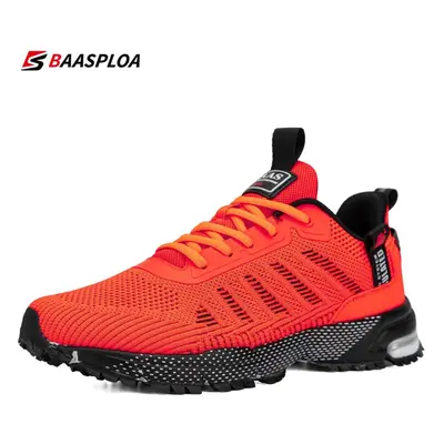 (orange-red, 48) Baasploa Professional Running Shoes For Men Lightweight Men&apos;s Designer Mes