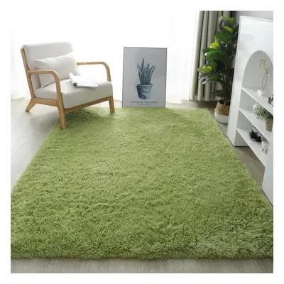 (green, 140X200cm) Solid Plush Carpets For Living Room Long Piles Furry Carpets Bedroom Home Dec