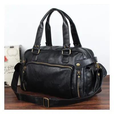 (as the picture) Men Pu Leather Tote Shoulder Bags Hobo Travel Handbags Satchel Messenger Bag Co