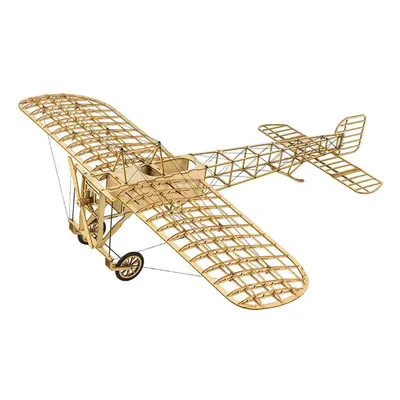 (khaki) Dwh Vx14 1:23 Scale 380mm Wingspan Airplane Static Wooden Diy Building Model Bleriot Xi 