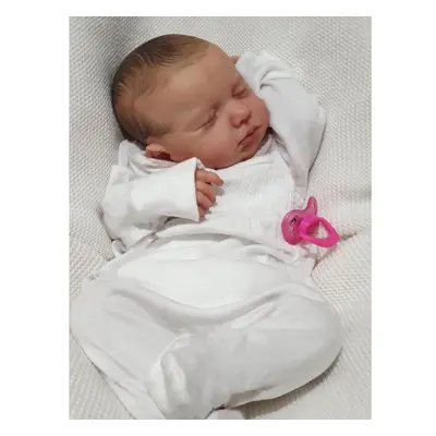 (as the picture, 48cm Cloth Body Doll) 48cm Reborn Doll Loulou Lifelike Hand Rooted Hair Reborn 