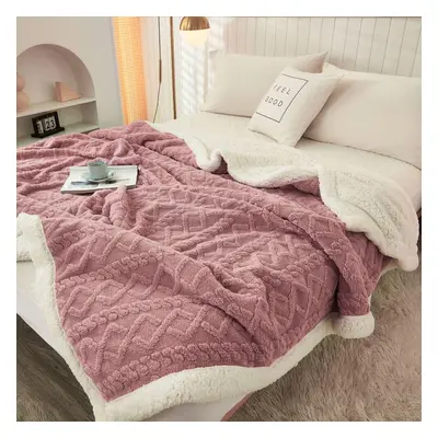 (pink, 150x200cm) Morse Colors Winter Thick Blankets Warm Wool Blanket Soft Throw On Sofa Cover 