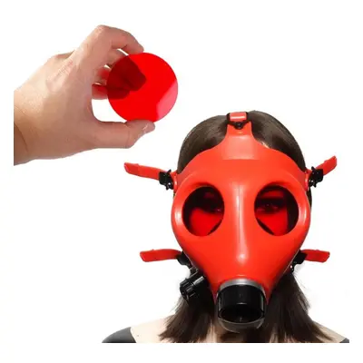 (orange, One Size) Half-face Silica Gel Gas Mask Fetish Latex Breathing Bag Rubber Tube Accessor