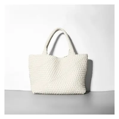 (ivory) Pu Leather Bag Women Handbag Luxury Design Bag New Fashion Mommy Big Bag Weaving Shoulde