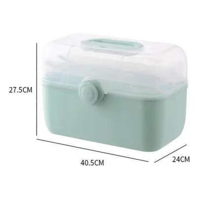 (green, XL) Large Capacity Family Medicine Organizer Box Portable First Aid Kit Medicine Storage