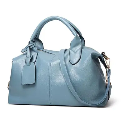 (blue, 33.00 x 11.50 x 23.50 cm) Wtempo Fashion Solid Women Leather Zipper Big Capacity Ladies H