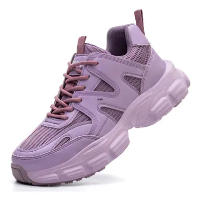 (purple, 39) Women Safety Shoes New Steel Toe Work Safety Boots Breathable Working Sneaker Light