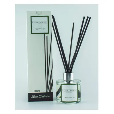 Peppermint Spa Reed Diffuser - Clyde Candles, Luxury Diffuser Oil with a Set of Fibre Sticks, 10