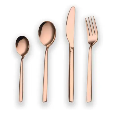 Berglander Piece Titanium Rose Gold Plated Stainless Steel Cutlery Set, Pieces Copper Flatware S