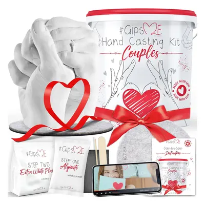 GipsME 3D Hand Casting Kit Couple, Hand Moulding Kit, Holding Hands Casting Kit, Wedding Gifts f