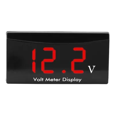 (Red) Digital LED Display Panel Meter Voltmeter Car Motorcycle Voltage Gauge for Vehicle 12V