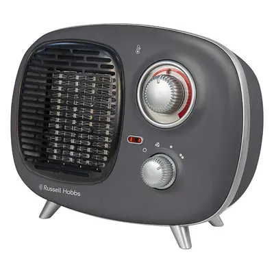 Russell Hobbs RHRETPTC2001G 1.5KW Retro Portable Ceramic Electric Heater in Grey, Heat Settings,