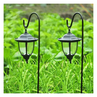 2x Solar LED Shepherd Style Hanging Garden Lantern Outdoor Lamp Lights