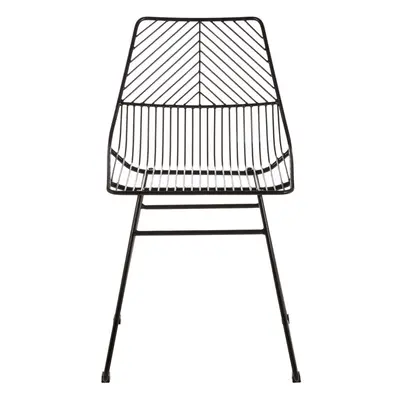 Small Black Metal Wire Chair, Sturdy Metal Chair for Kitchen, Outdoor Tapered Metal Chair for Pa