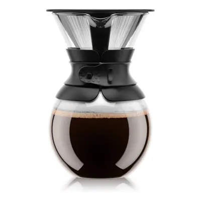 Bodum Pour Over Coffee Maker with Filter, Borosilicate Glass - 1.0 L, Black L/34 oz