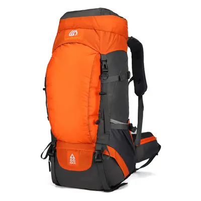 (Orange) 65L Water-resistant Hiking Backpack with Rain Cover for Camping Touring