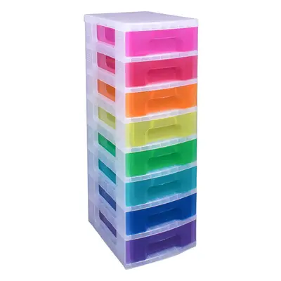 Really Useful Drawer Tower 8x7 Litre Clear/Rainbow