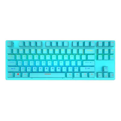 (Blue, Blue Switch) Mechanical Keyboard Keys Suspended Translucent Keycaps Blue/Red Switch Color