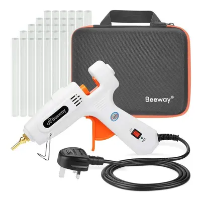 Beeway Hot Glue Gun 100W - inc. Pack 11.2mm x 150mm Glue Sticks, Extra Long Copper Nozzle, Compa