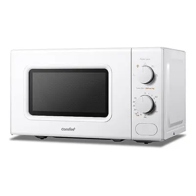 COMFEE' 700W 20L White Microwave Oven With Cooking Power Levels, Quick Defrost Function, And Kit