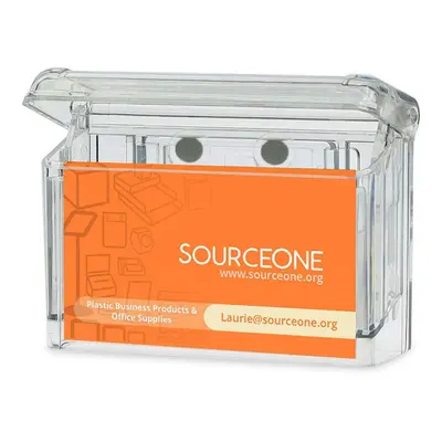 Source One Clear Lid Magnetic Outdoor Vehicle Business Card Holder Free Exterior (Take One) Stic