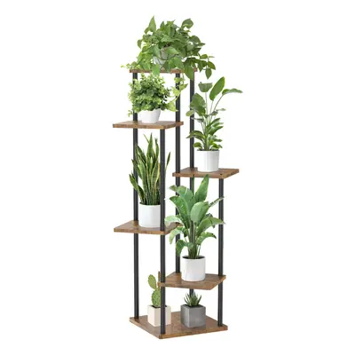 LyTaispuly Tier Tall Corner Plant Stands Indoor Outdoor, 115cm Large Metal Wood Plant Stand Flow