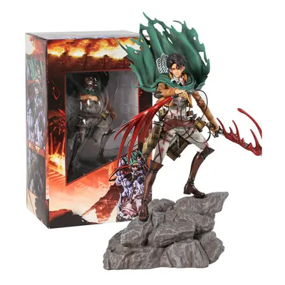 (36cm box) Attack on Titan Mikasa Levi Ackerman Battle Damage Ver Figure Statue Model