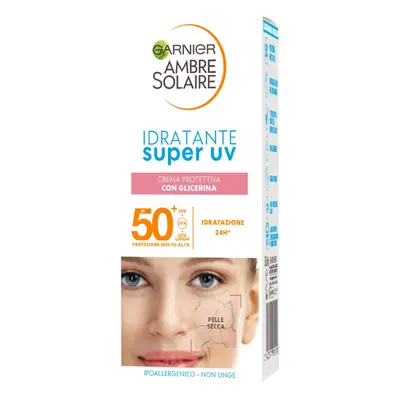 Ambre Solaire Super UV Face Protection Cream with 24H Moisturising Action, for Dry Leather, Enri