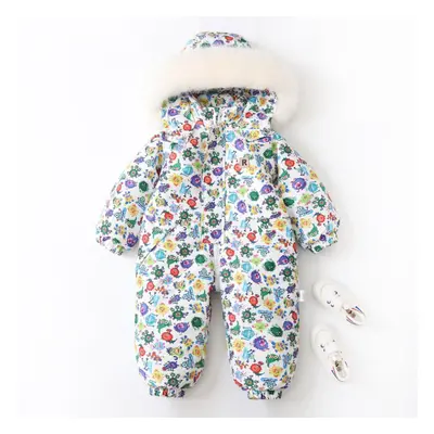 (as the picture, 120(5-6T)) Baby Autumn Winter Ski Suit Thicken Baby Jumpsuit Warm Children Clot